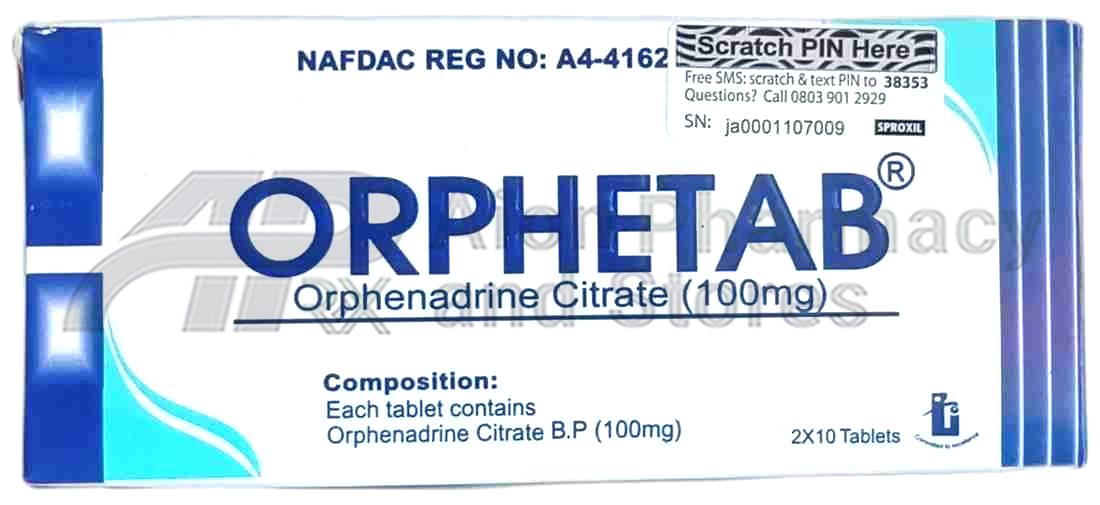 Orphetab 100Mg Tablets X 20